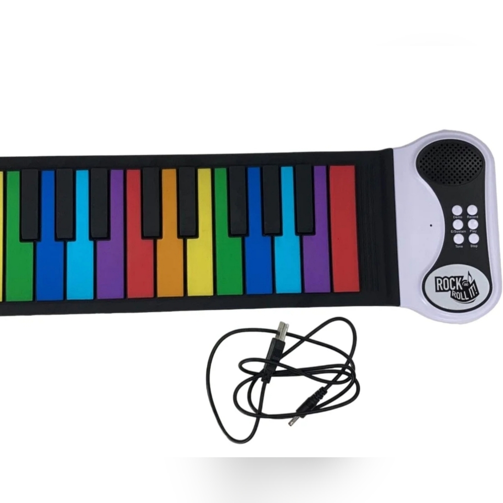 MukikiM Rock And Roll It Rainbow Flexible Roll-Up Piano - 49 Keys